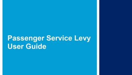 Passenger Service Levy User Guide front cover