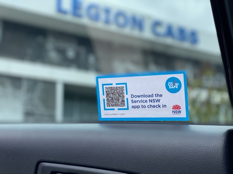 QR code in Legion Cabs vehicle