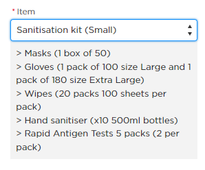 Small sanitisation kit