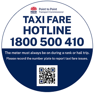 Taxi Fare Hotline sticker