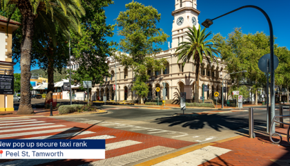 Secure taxi rank - Peel St, Tamworth