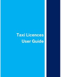 Taxi Licence User Guide